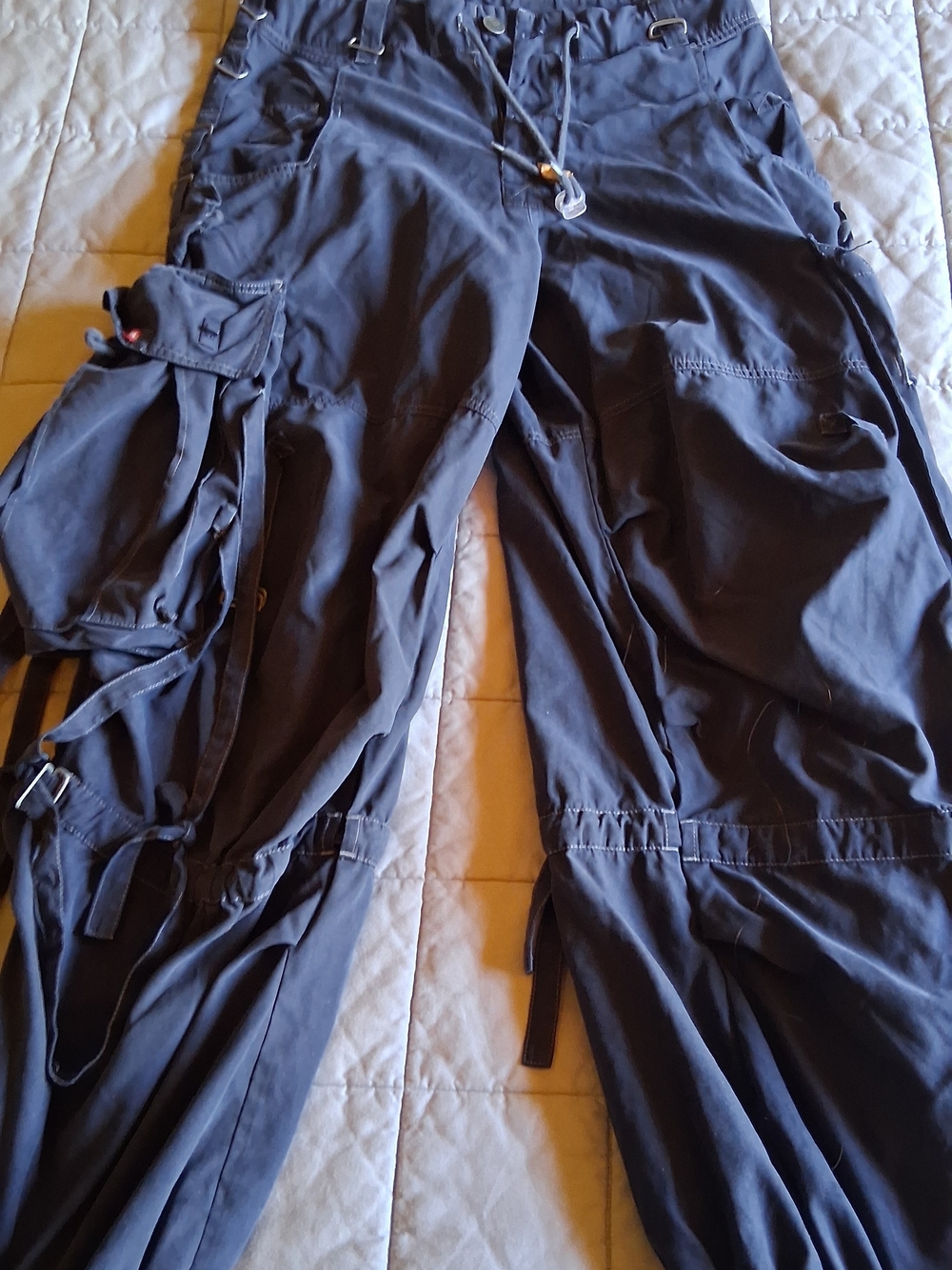 Men's Black Tactical Cargo Pants with Multi-Pocket Design